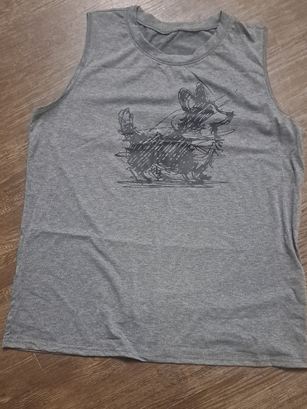 New Unisex Women's Men's Grey French Bulldog Dog Graphic Muscle Tank Xl 14-16
